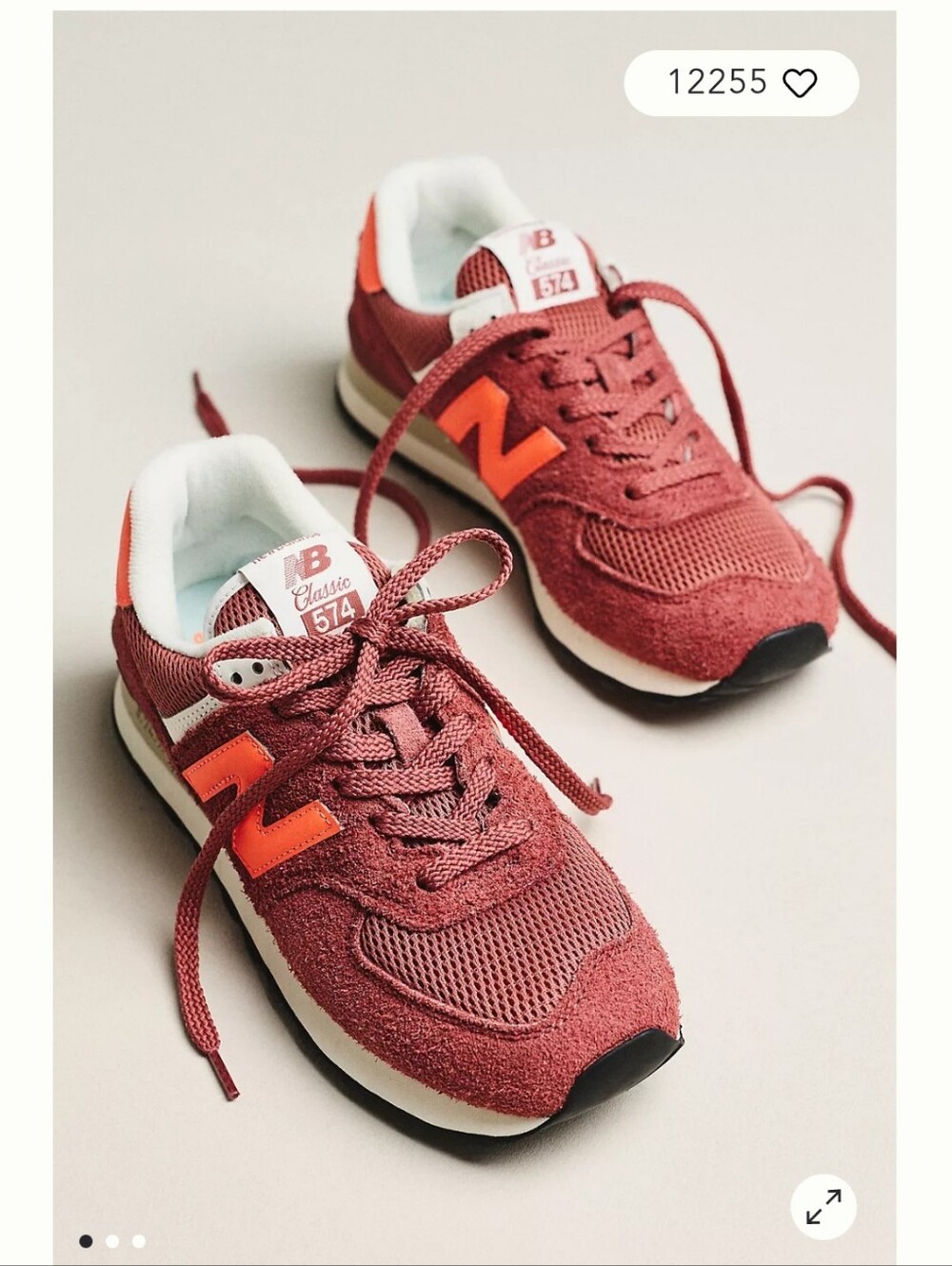New Balance 574 Classic Suede Red Rock Tangerine Heat Mens 8 Women's 9.5